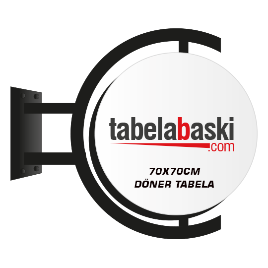 70x70cm Döner Yuvarlak Ayaklı Hazır Tabela - Esenyurt tabela baskı ürünü