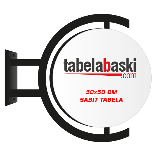 50x50cm Sabit Yuvarlak Ayaklı Hazır Tabela - Hazır Tabelalar ürünü